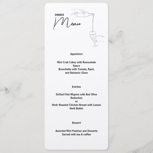 Menü "Line Zeichn Dinner Party" Menükarte (Vorderseite)