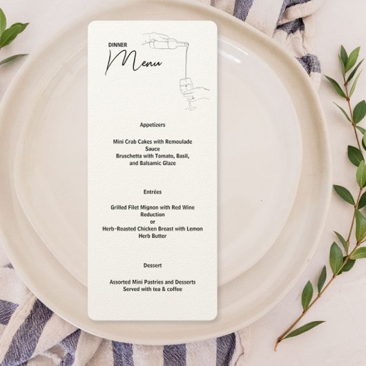 Menü "Line Zeichn Dinner Party" Menükarte