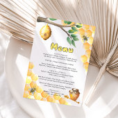 Menu Little Bee Baby Dusche Begleitkarte