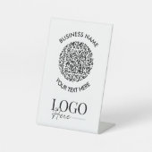Menü-Logo QR-Code Moderner Minimaler einfacher Cod Sockelschild (Vorderseite)