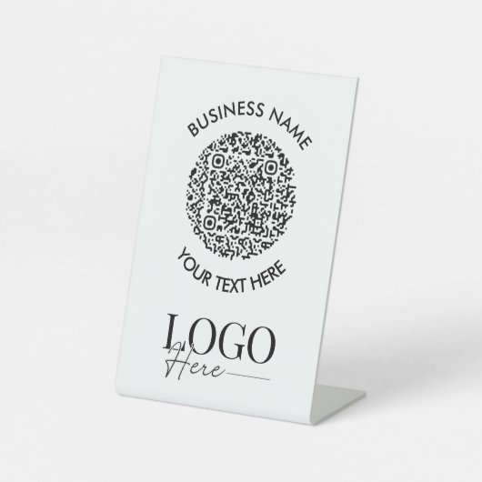 Menü-Logo QR-Code Moderner Minimaler einfacher Cod Sockelschild (Vorderseite)