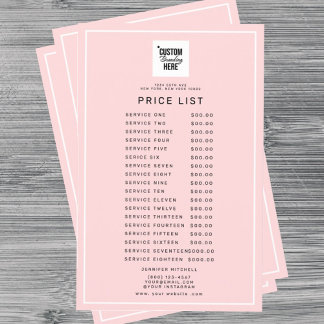 Menü "Logo Service Price List"