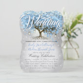 Menü Mason Jar Blue Heart Leaf Tree Wasserfarbe Einladung (Stehend Vorderseite)
