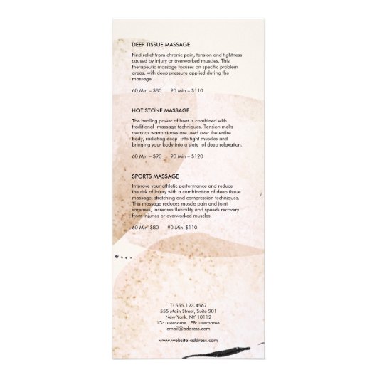 Menü "Massage Akupunktur Wellness-Center Price Lis (Hinten)