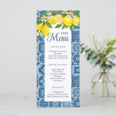 Menü mediterrane Tile und Lemons Menükarte (Stehend Vorderseite)