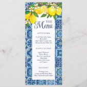 Menü mediterrane Tile und Lemons Menükarte (Vorderseite)