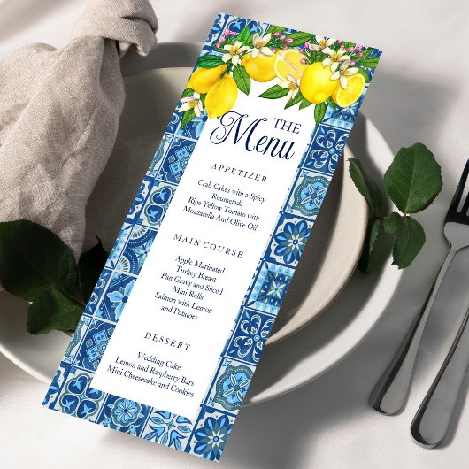 Menü mediterrane Tile und Lemons Menükarte