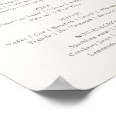 Menü "Menü" für "Custom Sign Monogram Wedding Drin Poster (Ecke)