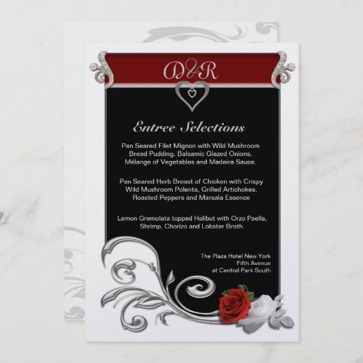 Menü Menükarte (Vorne/Hinten)