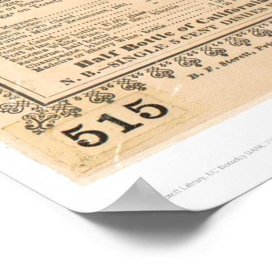 Menü "Miners' Restaurant" (1083A) Poster (Ecke)