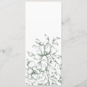 Menü "Minimalistisch Sage Green Floral" (Grüne Pla Menükarte (Rückseite)