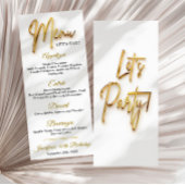 Menü - Minimalistisches 3d-Gold-Tex-Design Menükarte