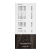 Menü mit der Preisliste für Edelholz (Hinten)