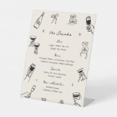 Menü mit handgezogenen Getränken Sockelschild (Vorderseite)