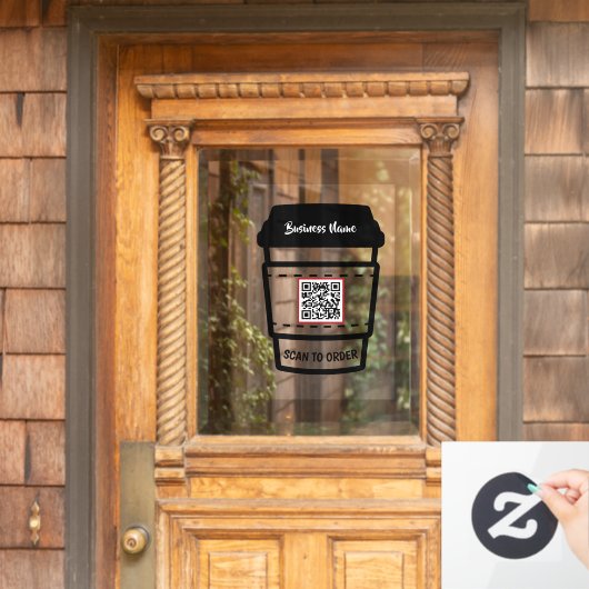 Menü "Modern Coffee Shop Scan QR Code Order" Fensteraufkleber (Haustür)