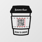 Menü "Modern Coffee Shop Scan QR Code Order" Fensteraufkleber (Blatt)