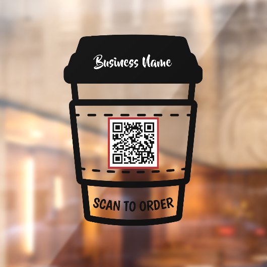 Menü "Modern Coffee Shop Scan QR Code Order" Fensteraufkleber (Blatt 2)