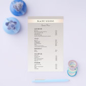 Menü "Modern Gold Strip Hair Salon Price List" (Einzeln)