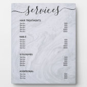 Menü "Modern Grau Marble Salon Price List" Fotoplatte (Vorderseite)
