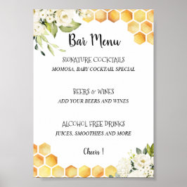 Menü "Mommy to Bee Baby Shower" Poster