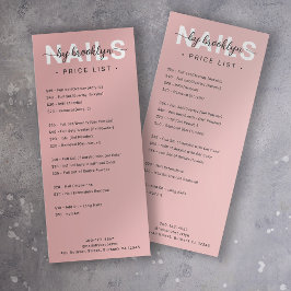 Menü "Nail Salon Price List Services"