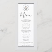 Menü Nautical-Themed Floral Anchor Silver Gray Menükarte (Vorderseite)