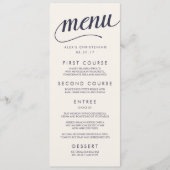 Menü "Navy and Cream Calligraphy" Menükarte (Vorderseite)