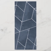 Menü "Navy Blue Watercolor Geometric Gala" Menükarte (Rückseite)