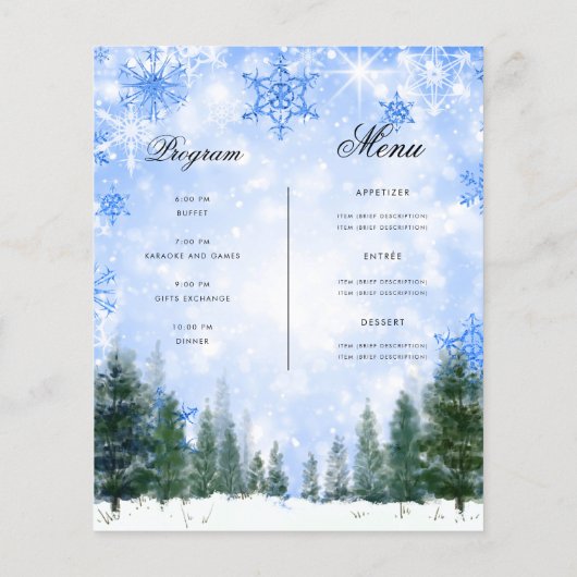 Menü "Navy Winter Christmas Invest Program" (Hinten)