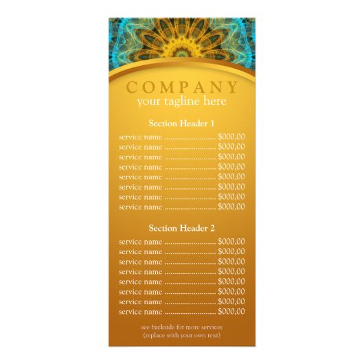 Menü "Ocean Star Mandala" (Vorne)