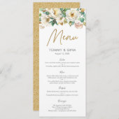 Menü oder Programmkarte mit weißer und goldener Bl Menükarte (Vorne/Hinten)