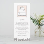 Menü oder Zeitplan für rosa Hochzeitstorte Einladung (Stehend Vorderseite)