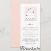 Menü oder Zeitplan für rosa Hochzeitstorte Einladung (Vorne/Hinten)