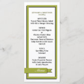 Menü "Olive Green Ribbon Wedding" / Programm (Vorderseite)