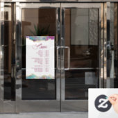 Menü "Opal Design Services" von Fuchsia Aquamarine Fensteraufkleber (Büro Tür)