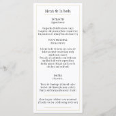 Menú oro Blanco Clásico Bilingüe Español e Inglés Menükarte (Vorderseite)