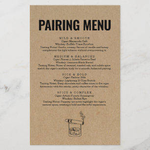 Menü "Paarung von Zigarren und Whiskeys"
