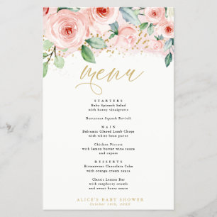 Menü "Papers" für Rosa und Gold Floral