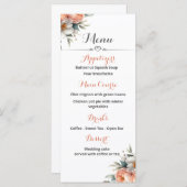 Menü "Peach and White Wedeption" Menükarte (Vorne/Hinten)