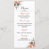 Menü "Peach and White Wedeption" Menükarte (Vorderseite)