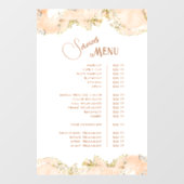 Menü "Peach Marble Design Services" Fensteraufkleber (Blatt)