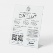 Menü "Permanent Juwelier Display Price List QR cod Sockelschild (Vorderseite)