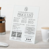 Menü "Permanent Juwelier Display Price List QR cod Sockelschild (In SItu)