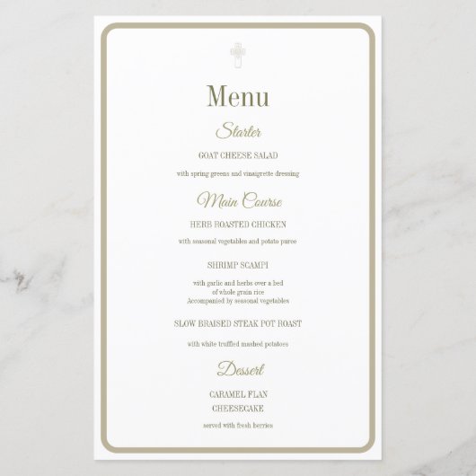 Menü "personalisiert Gold White First Holy" (Rückseite)