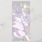Menü "Pink Clematis" Menükarte (Rückseite)