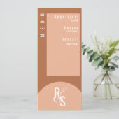 Menu Planner Dark Terracotta Wedding Einladung (Stehend Vorderseite)