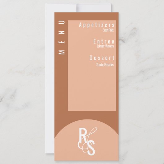 Menu Planner Dark Terracotta Wedding Einladung (Vorderseite)