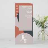 Menu Planner Terracotta Bio Hochzeit Einladung (Stehend Vorderseite)