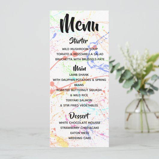 Menü "plattiert" menükarte (Stehend Vorderseite)