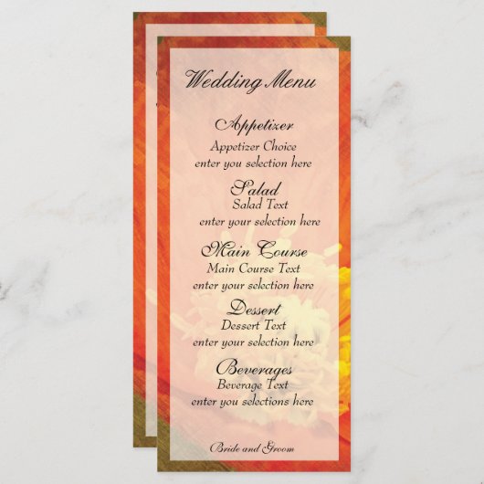 Menü "Poppen" Menükarte (Vorne/Hinten)